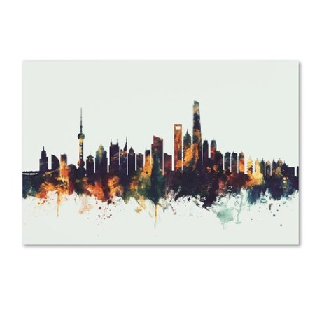 Michael Tompsett 'Shanghai China Skyline V' Canvas Art,12x19